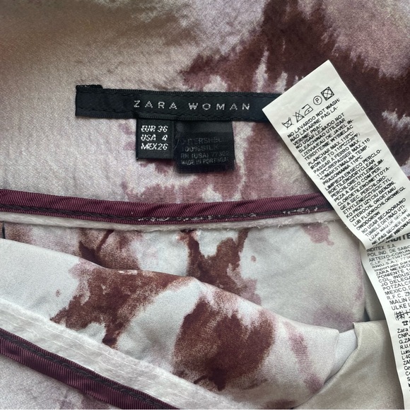 Zara Multi Colour Silk Skirt Size 4 - Picture 11 of 13